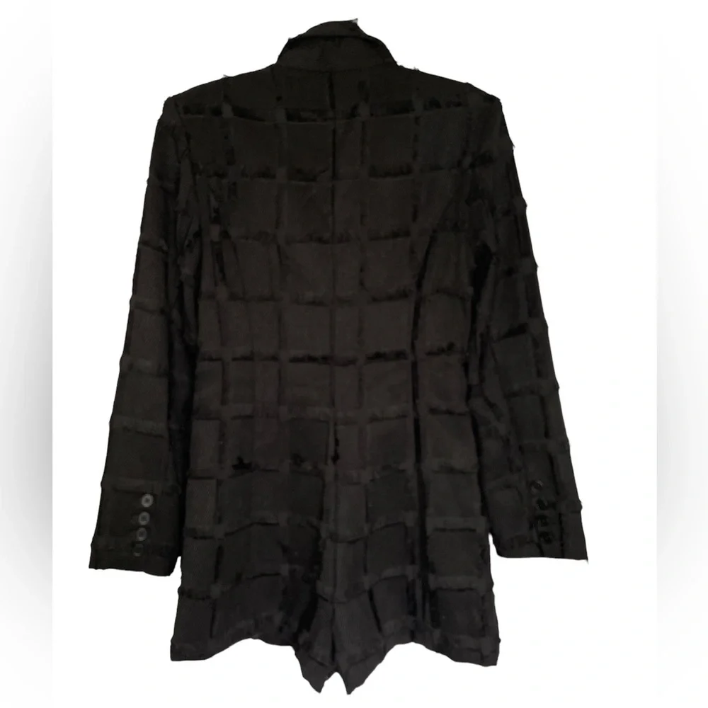 NWT Textured Blazer Romper Black Medium V-neck Collar - Picture 5 of 6